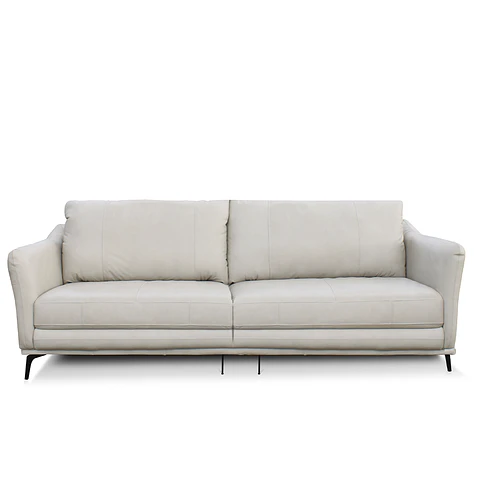 Sofá 3060 Gris 100% Cuero   2 Cuerp