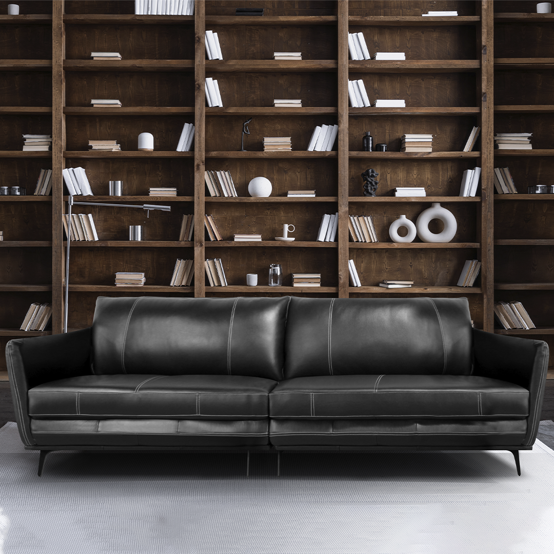 Sofá 3060 Negro 100% Cuero 2 Cuerpo 1