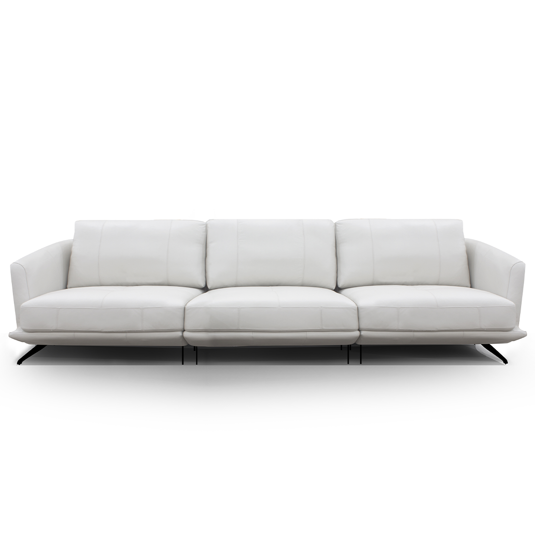 Sofá 3064 Off White 100% Cuero 3 Cuerpo 2