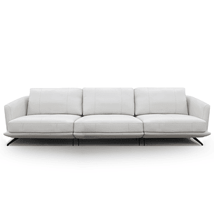 Sofá 3064 Off White 100% Cuero 3 Cuerpo