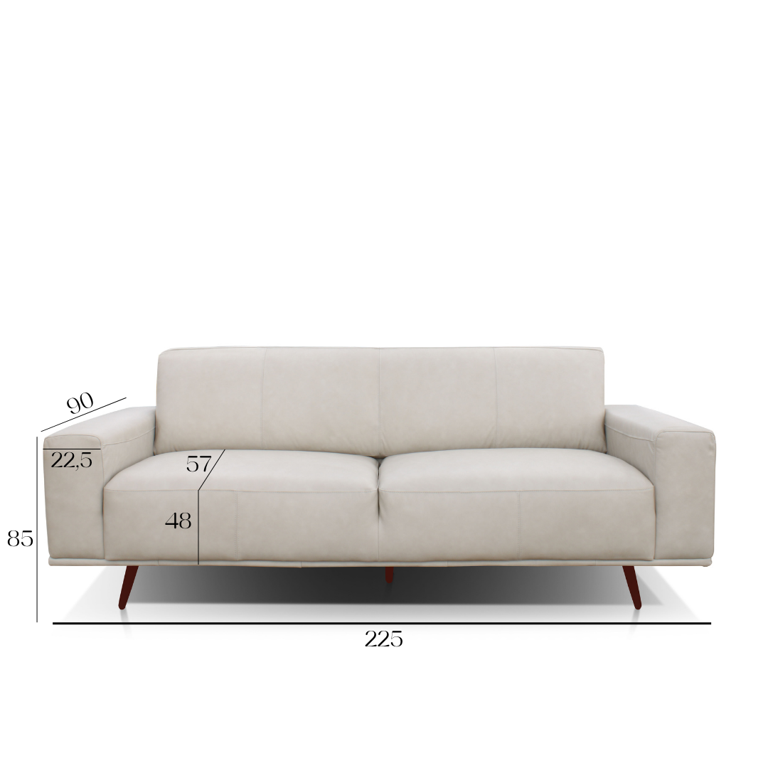 Sofá 2040 Gris 100% Cuero 3 Cuerpo 5