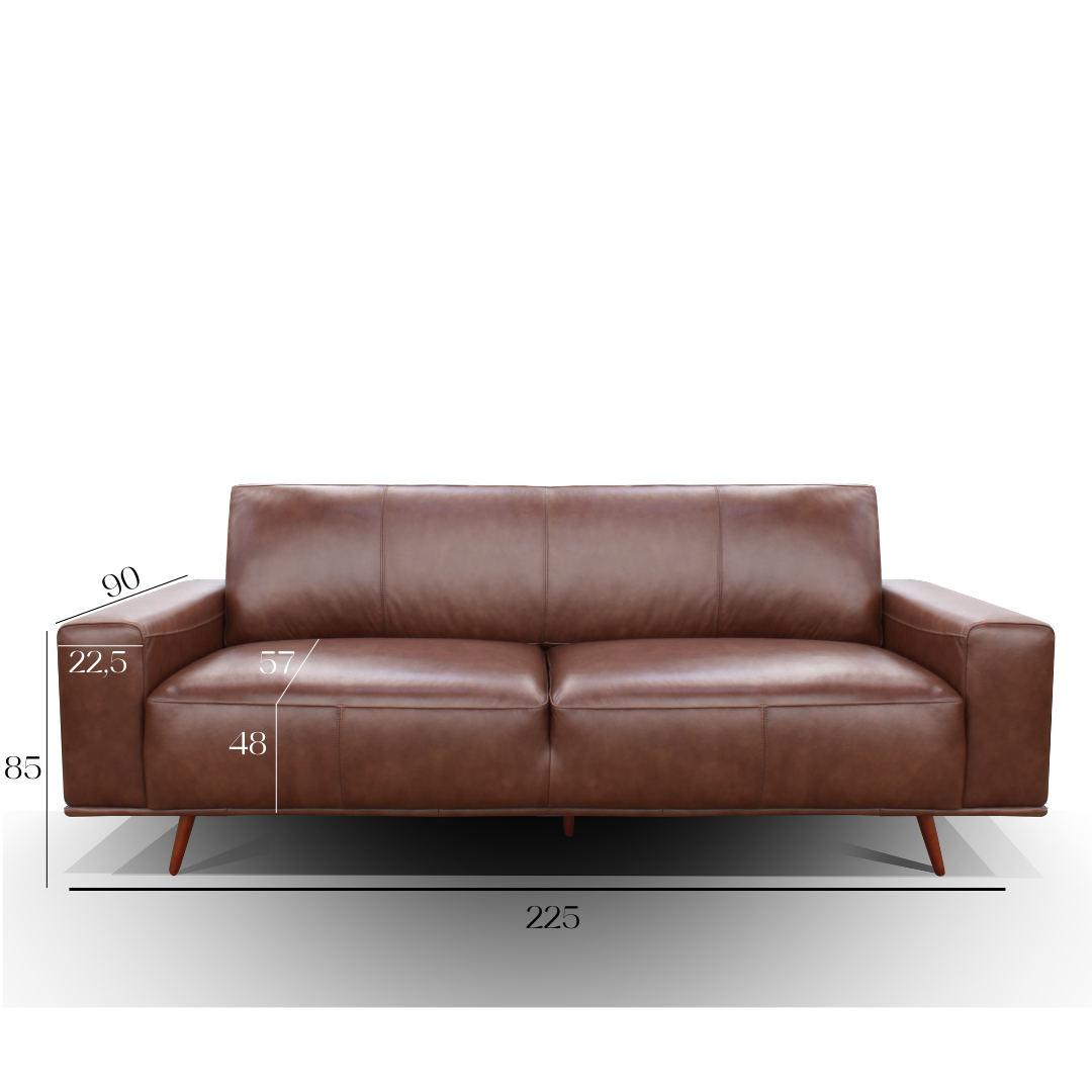 Sofá 2040 Chocolate 100% Cuero 3Cuerpos 5