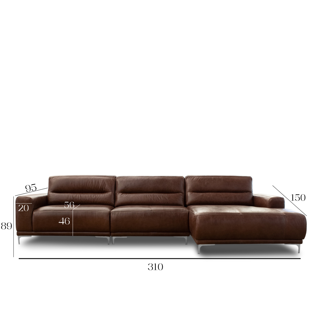 Sofá 3025 Toffee 100% Cuero 3 Cuerpos 4