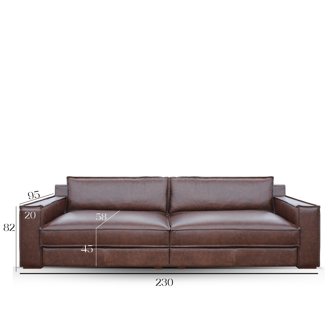 Sofá 3035 Toffee 100% Cuero  3Cuerpo 6