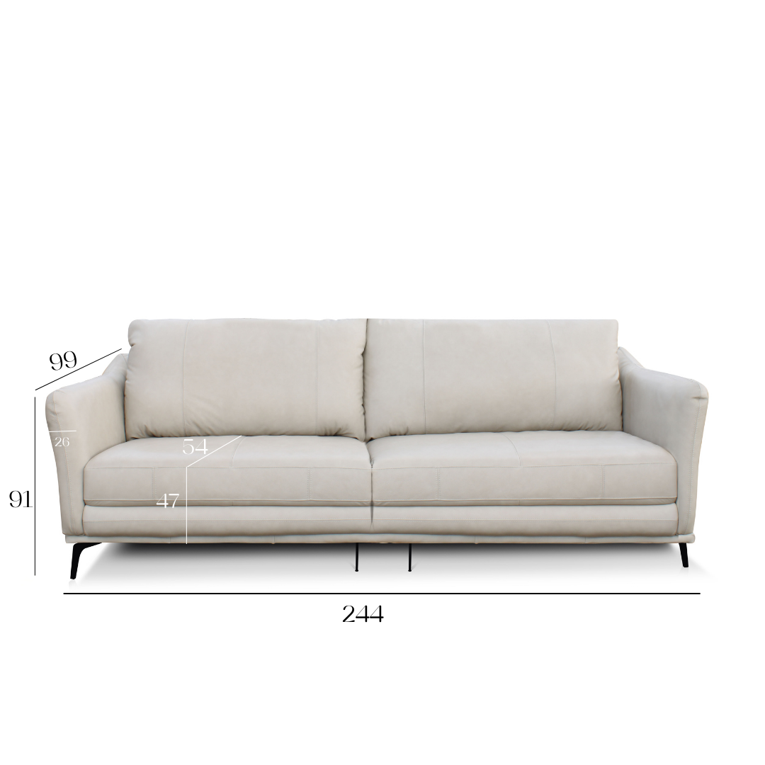 Sofá 3060 Gris 100% Cuero   2 Cuerp 4