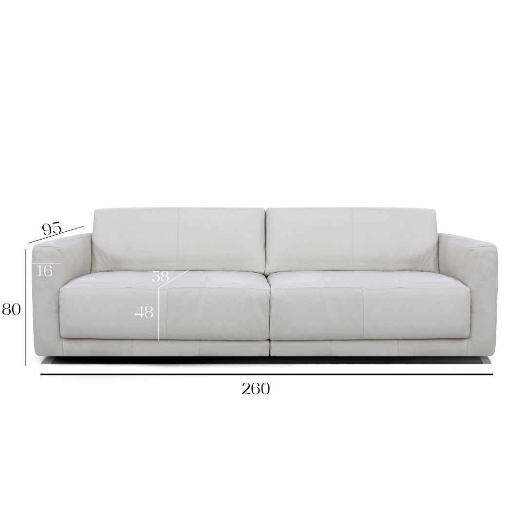 Sofá 3045 Gris 100% Cuero 2 Cuerpos 5