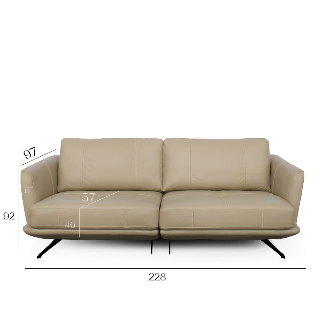 Sofá 3064 Kakhi 100% Cuero 2 Cuerpo 7