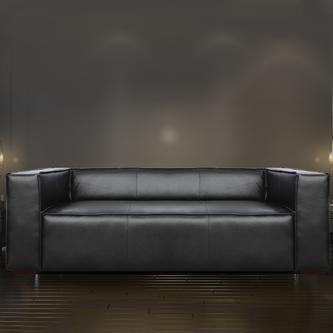 Sofá Aramís Negro 2039 100% Cuero 2039 1