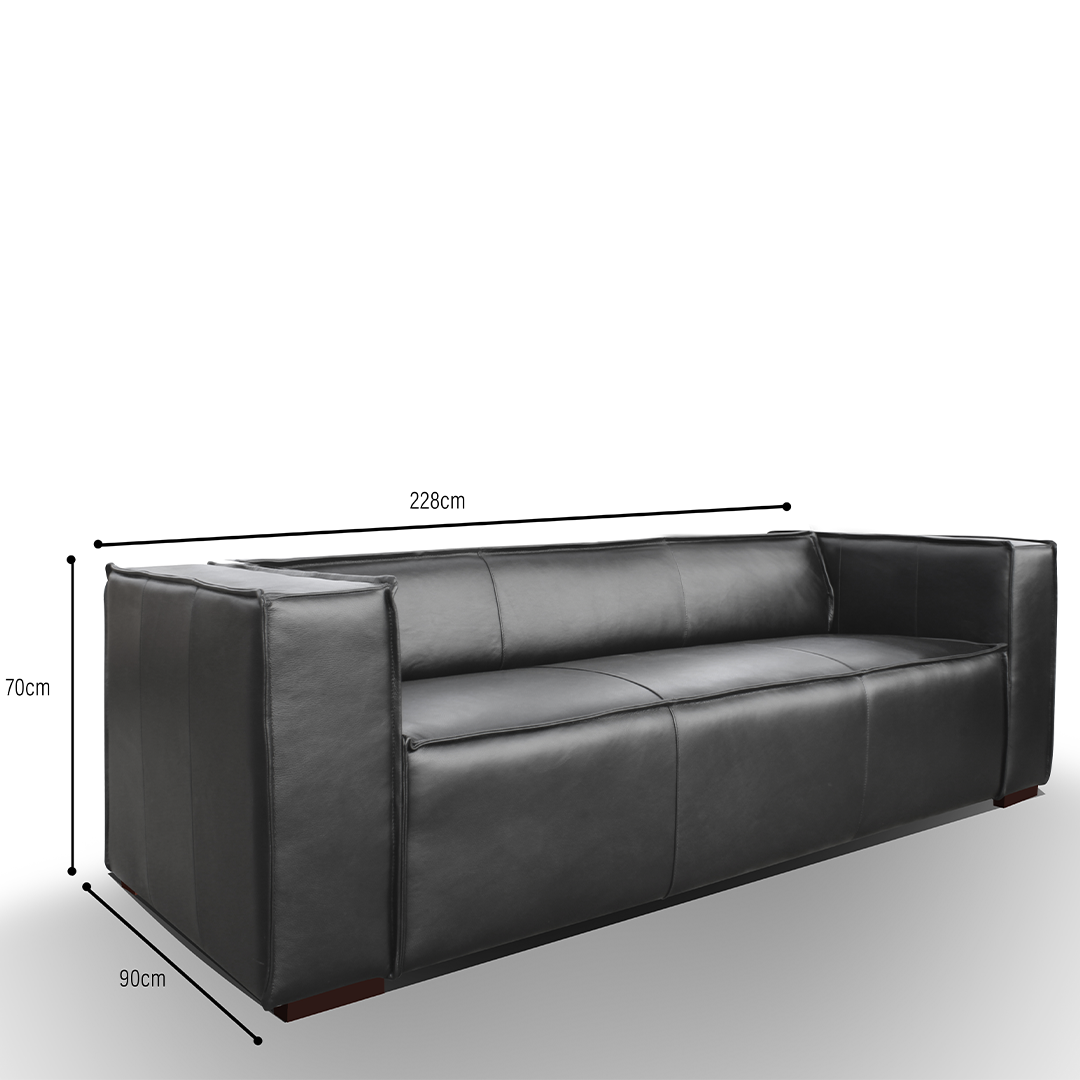 Sofá Aramís Negro 2039 100% Cuero 2039 6