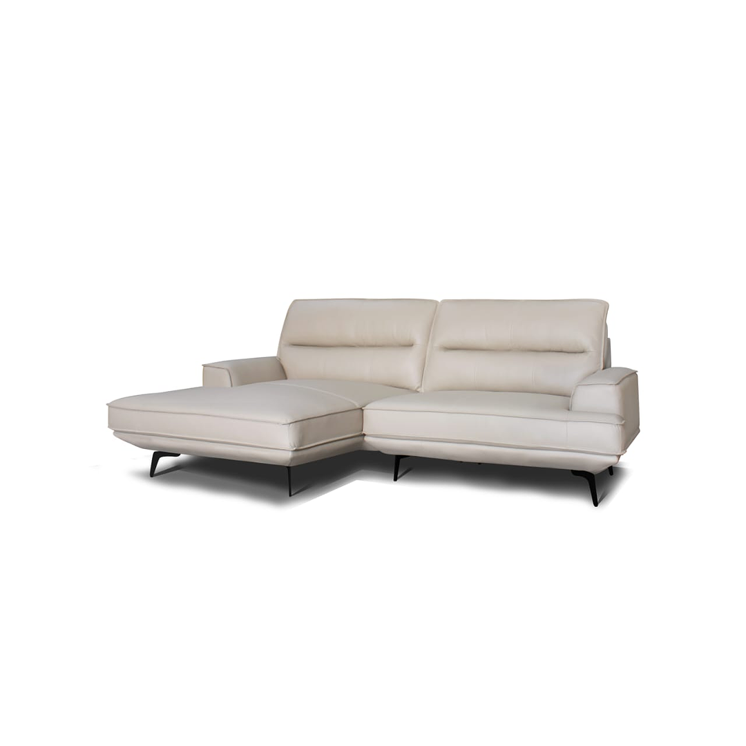 Sofa 3061 + Chaise Gris 100% Cuero - Image 1