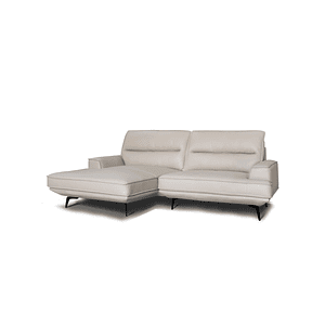 Sofa 3061 + Chaise Gris 100% Cuero