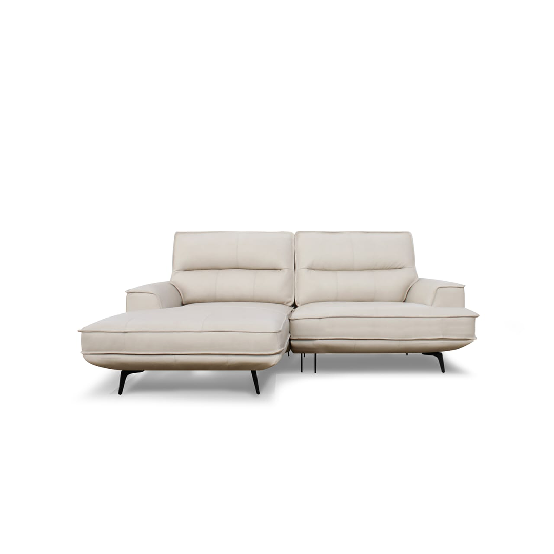 Sofa 3061 + Chaise Gris 100% Cuero - Image 2
