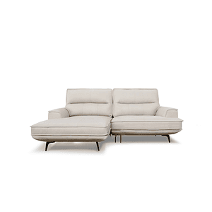 Sofa 3061 + Chaise Gris 100% Cuero