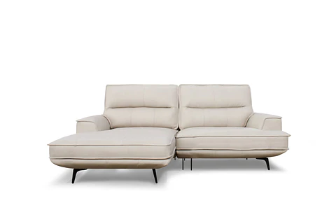 Sofa 3061 + Chaise Gris 100% Cuero
