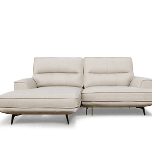Sofa 3061 + Chaise Gris 100% Cuero