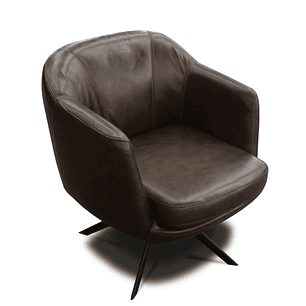 Poltrona Ricci Giratorio 100% Cuero 1004 Savana 17006