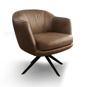 Poltrona Ricci Giratorio 1004 Camel 100% Cuero