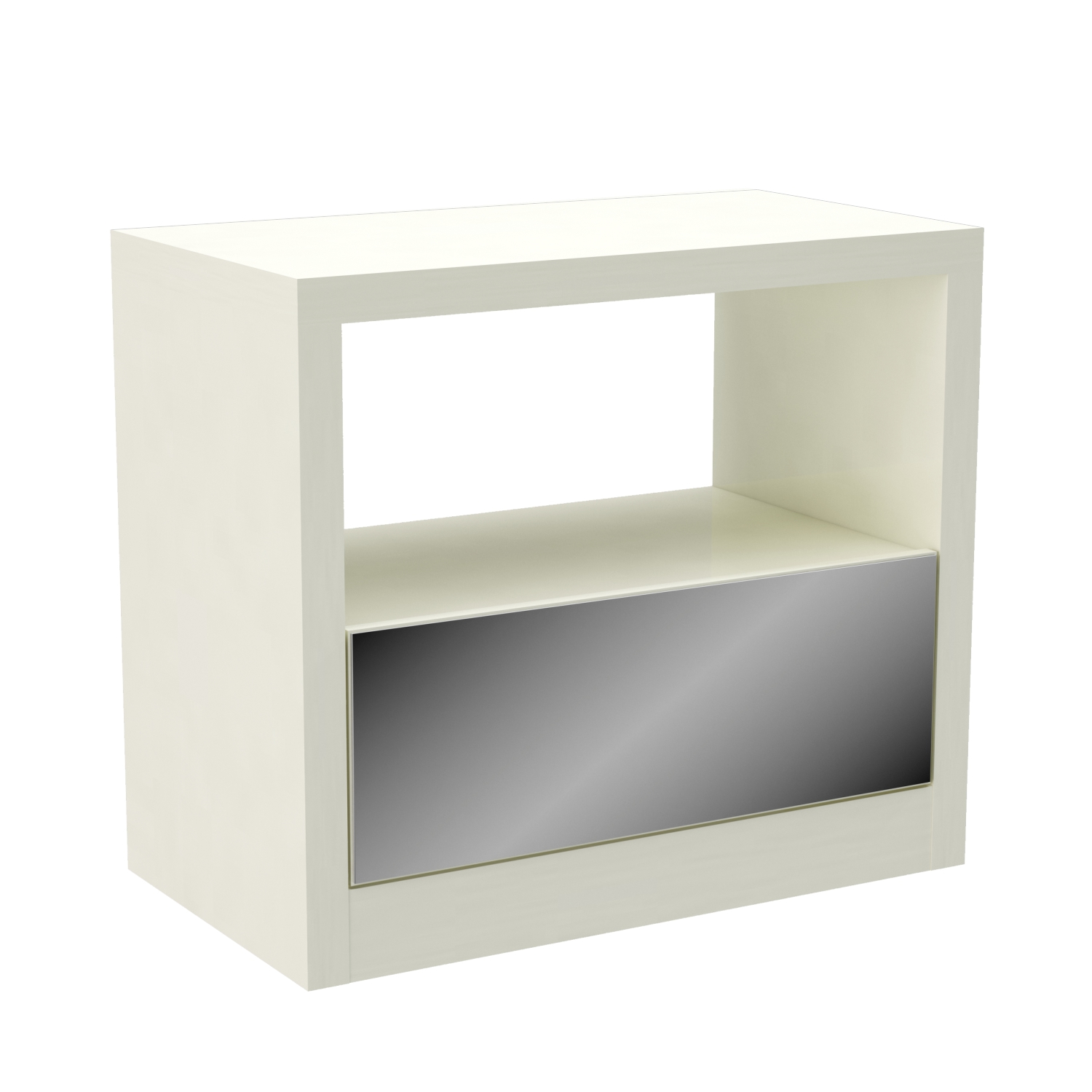 Velador Tw140 Espejado 1 cajon Off White  1