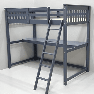 Cama Boston 1.5 P Loft Azul 100% Madera