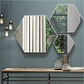 Set De Espejos Paine Es13 Hexagono Off White - Miniatura 1