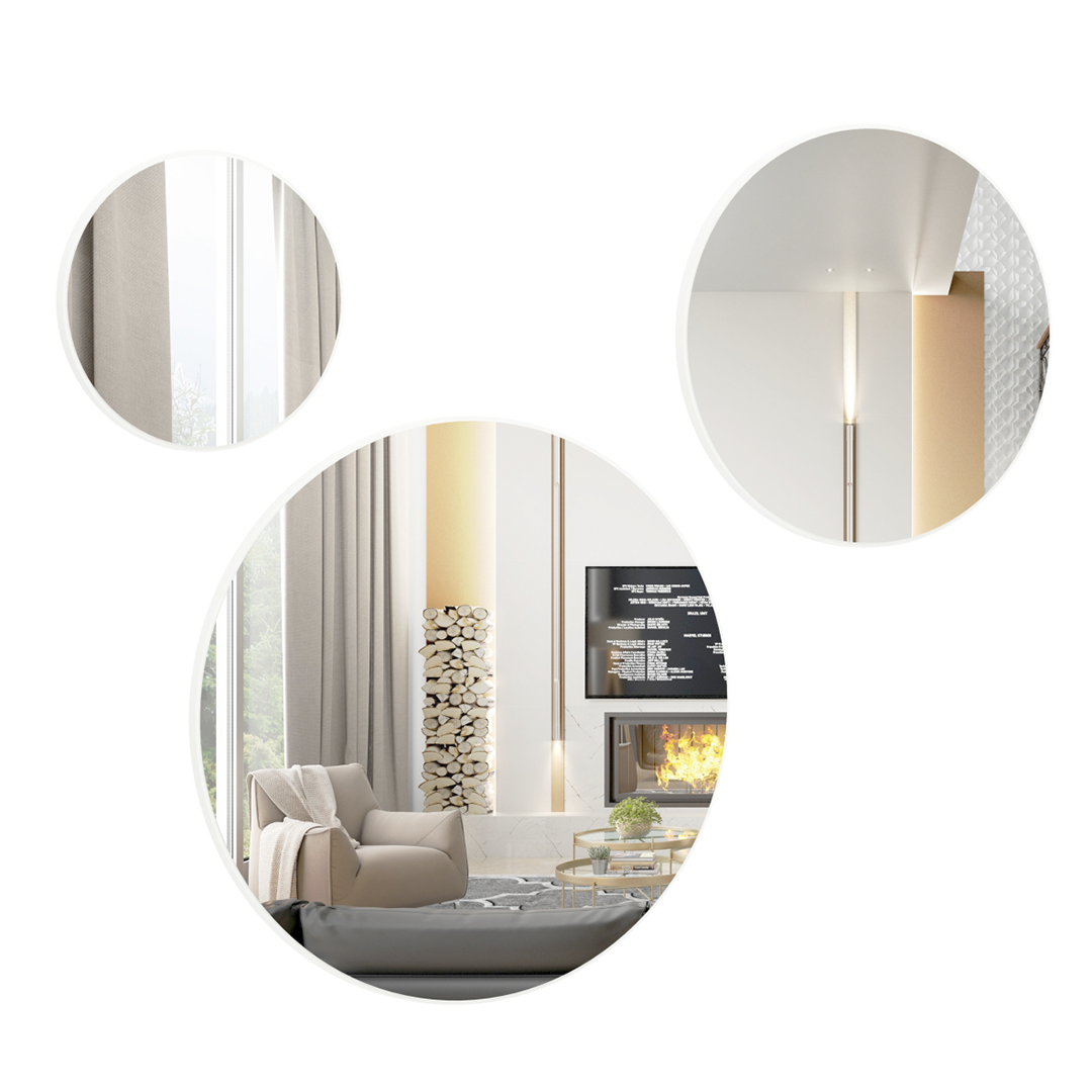 Set De Espejos Rucue Es15 Redondo Off White 2