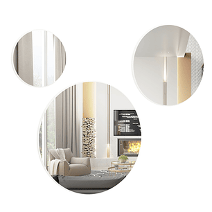 Set De Espejos Rucue Es15 Redondo Off White