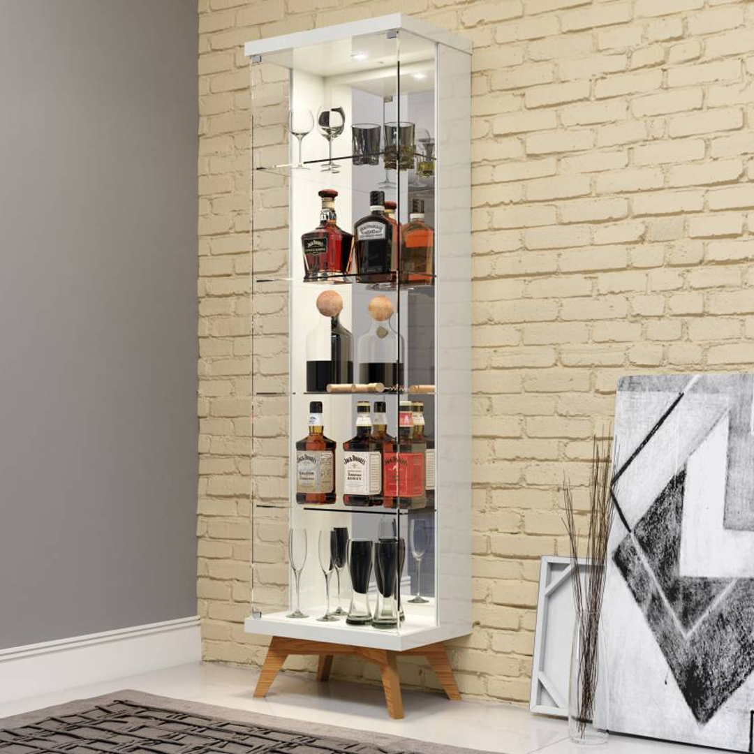 Vitrina Led C715 Off White Castaño 1