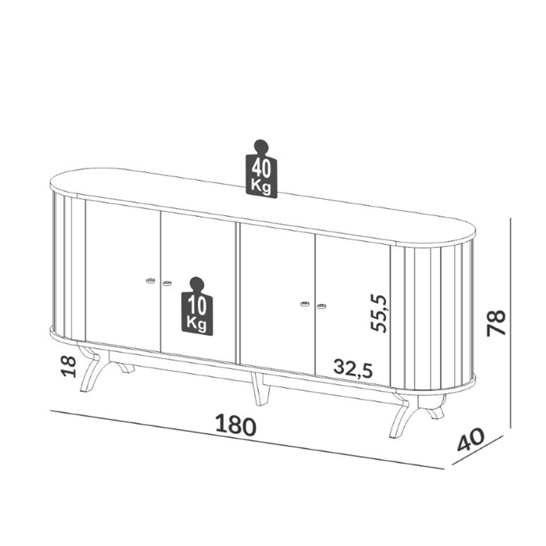Buffet Nature Curvy 1.8 Tb296 Castaño 2