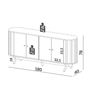 Buffet Nature Curvy 1.8 Tb296 Castaño