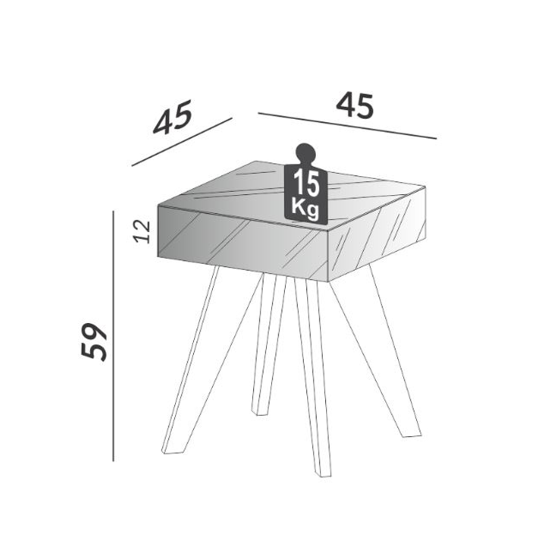 Mesa Lateral Mirror Castaño Tb710E 3