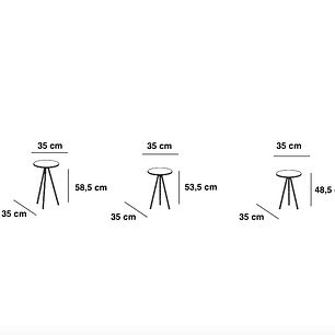 Mesas Laterales Sol Natural / 27942 - 27943 - 27944