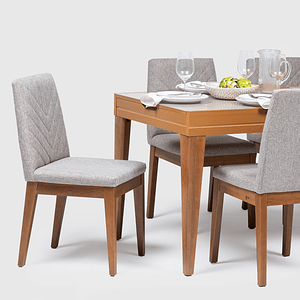 Comedor 1.6 - 2.2 Junior Extensible + 8 sillas Tai Alpha 80