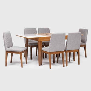 Comedor 1.2 - 1.8 Junior Extensible + 6 sillas Tai Alpha 80