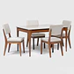 Comedor 1.35 Addar Off White + 4 Sillas Ella L02 - Miniatura 1