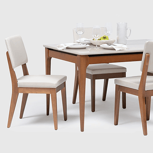 Comedor 1.35 Addar Off White 4 sillas Ella