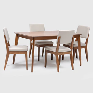 Comedor 1.35 Olive Natural + 4 sillas Ella