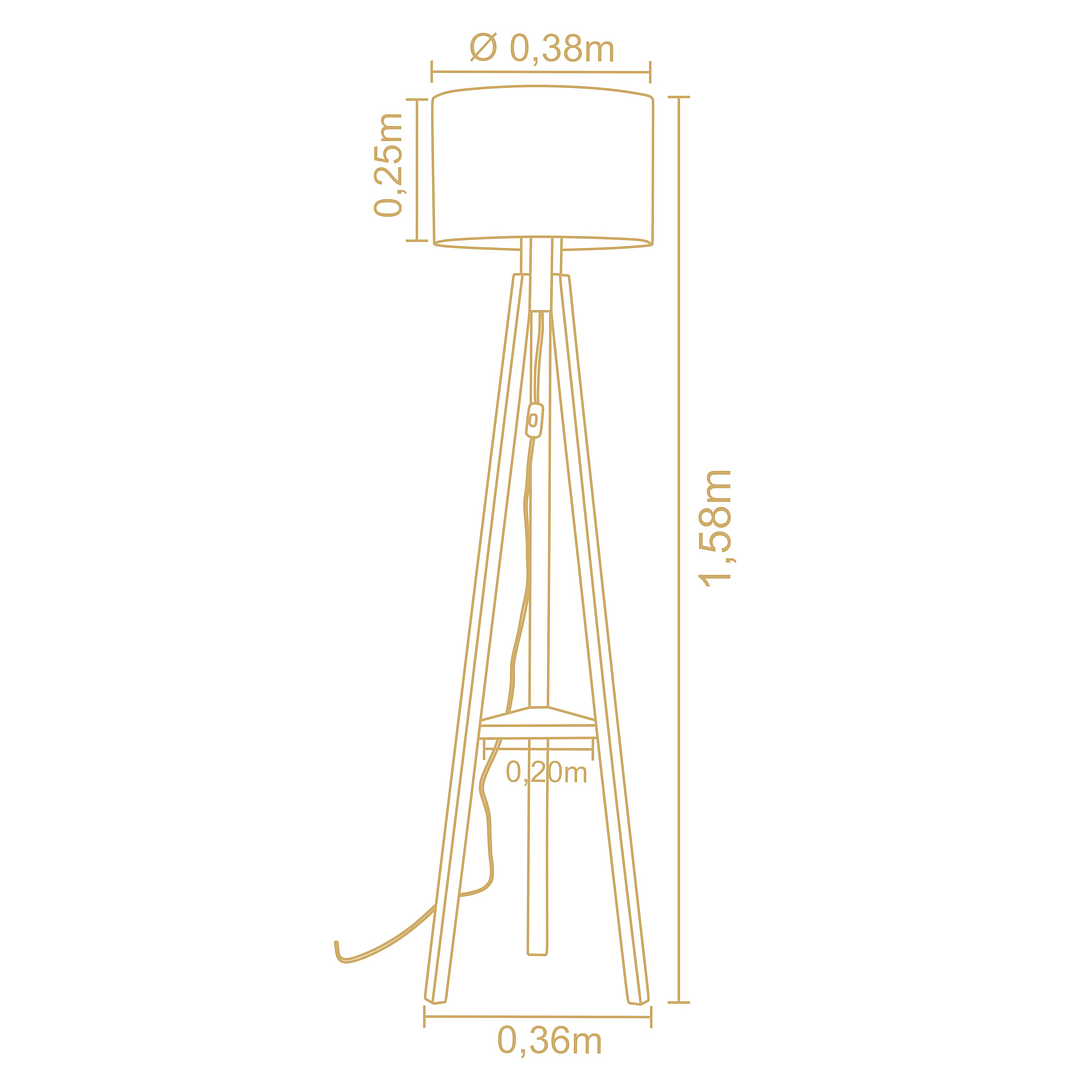 Lampara De Pie Economy Con Apoyo 3205Ct/83 - Image 3