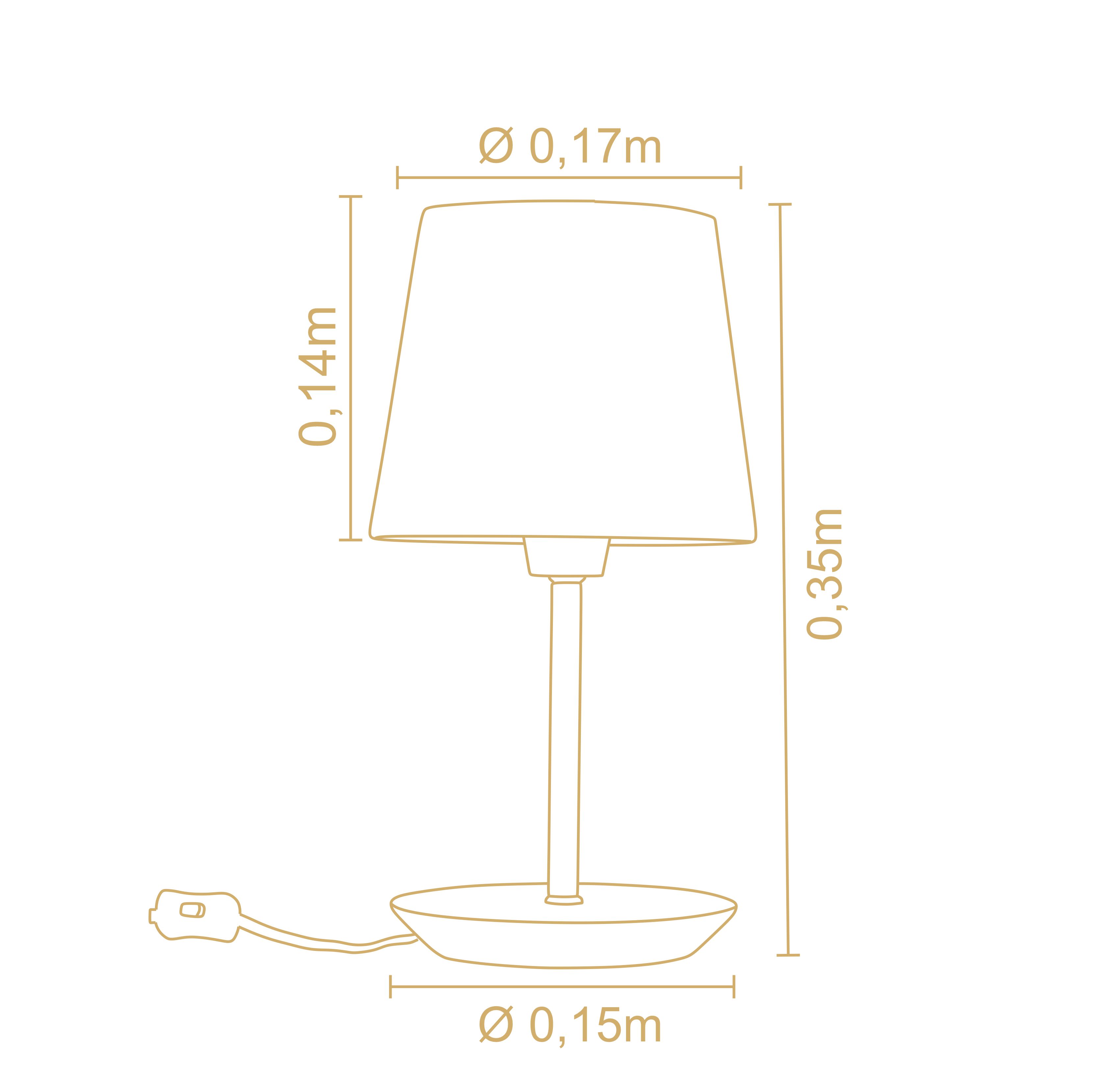 Lampara De Velador Slim Small Pantalla Algodón Crudo 3038Ct/83 3