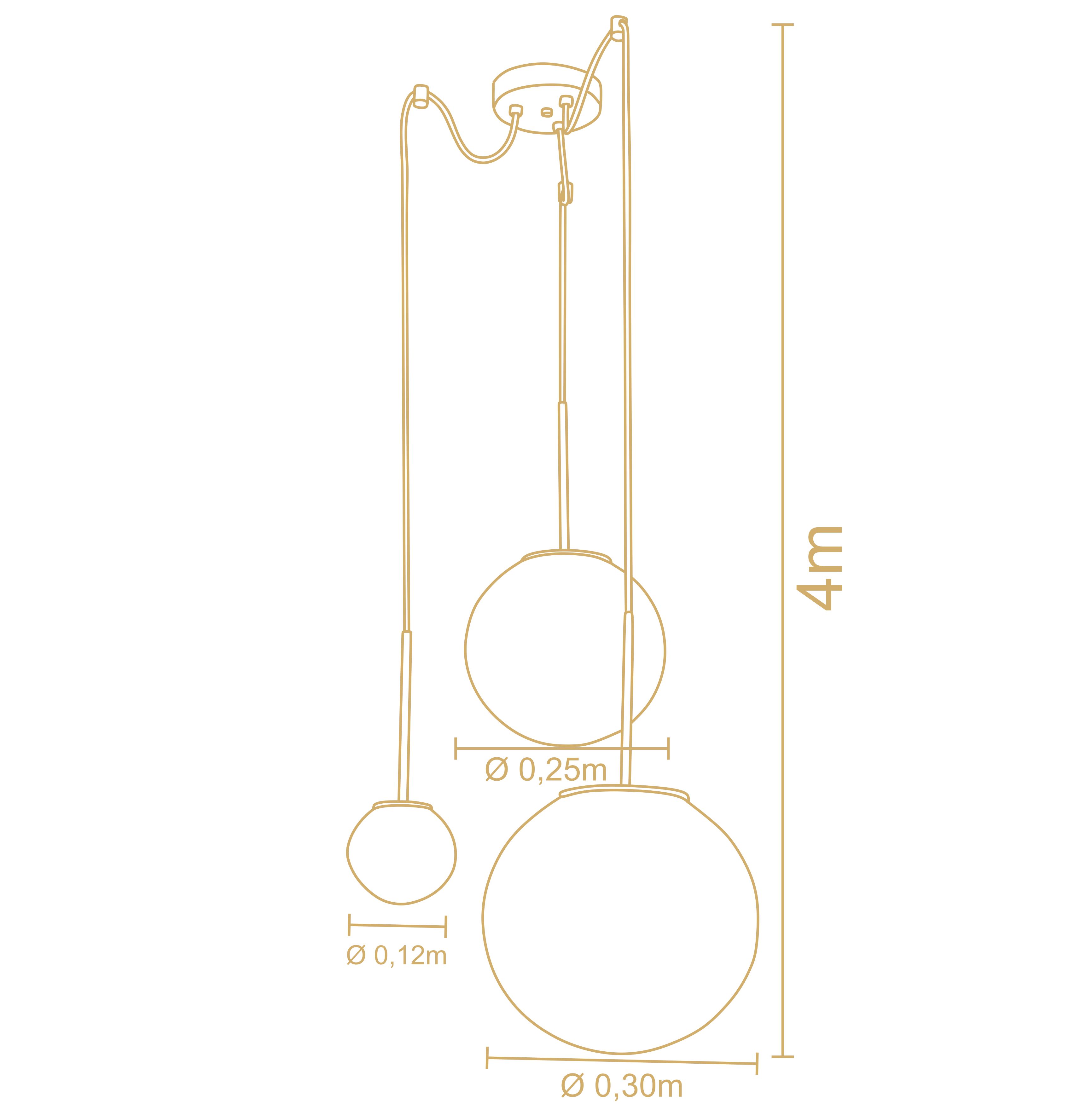 Lampara Cascada Milky 3 Esferas  3153Ct 3