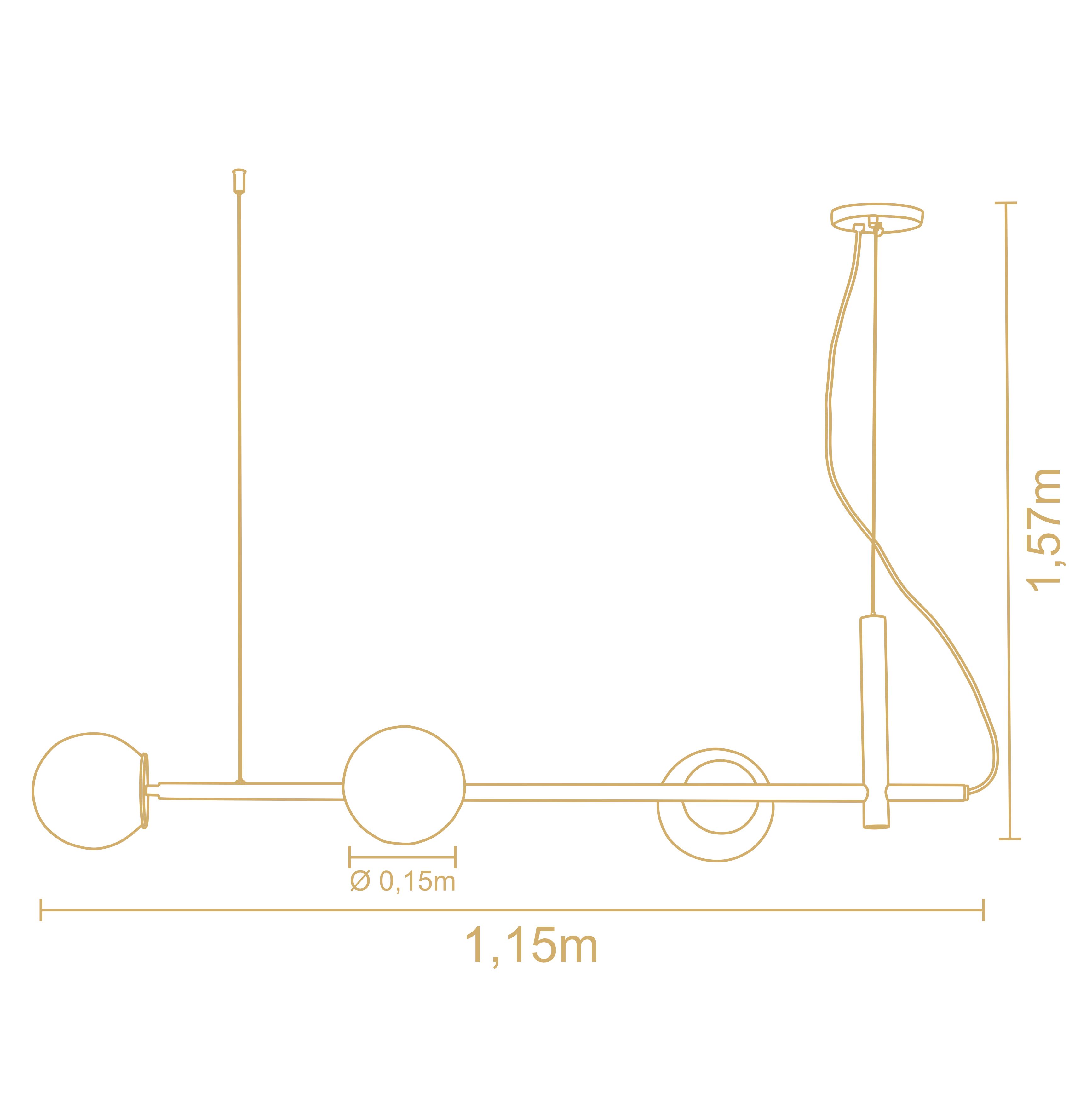 Lampara Colgante Milky Linea 3 Esferas 3172Ct 3