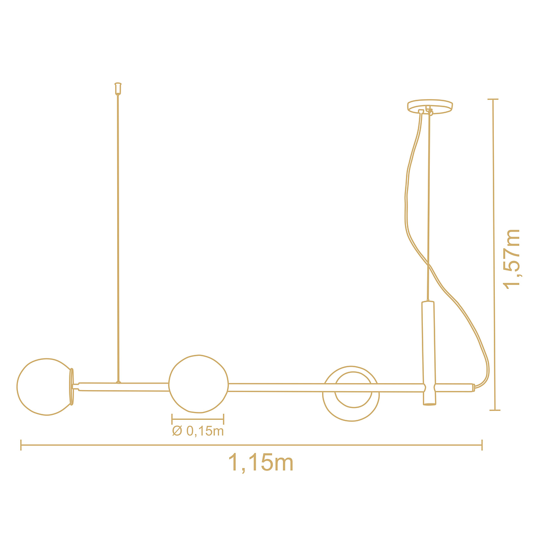 Lampara Colgante Milky Linea 3 Esferas 3172Ct - Image 3