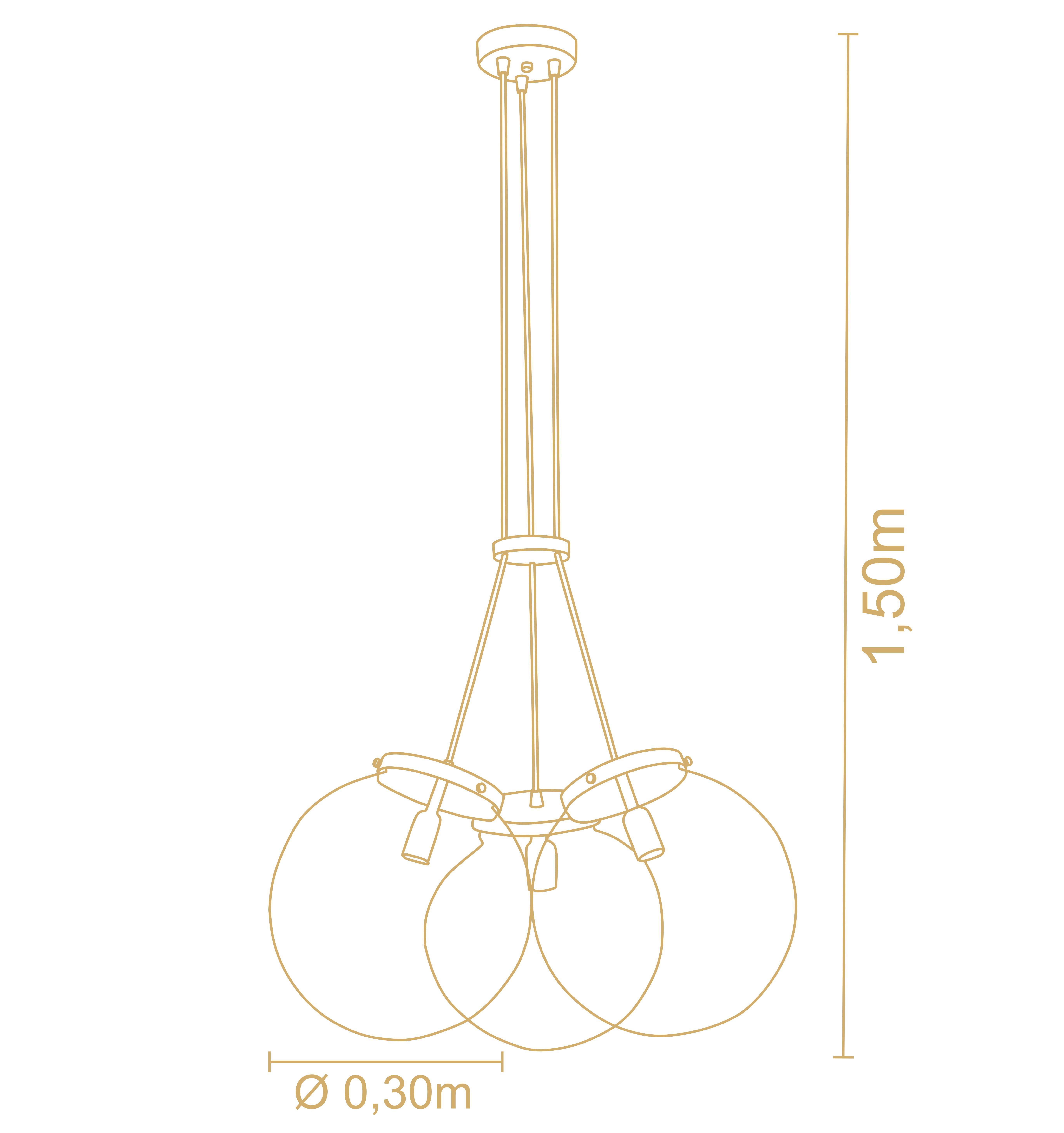 Lampara Colgante Vintage Esferas 3131Dr/94 3