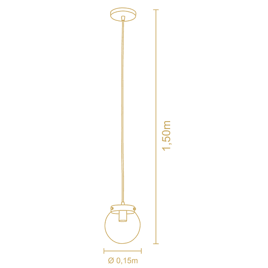 Lampara Colgante Vintage Esfera 15D 3106DR/94