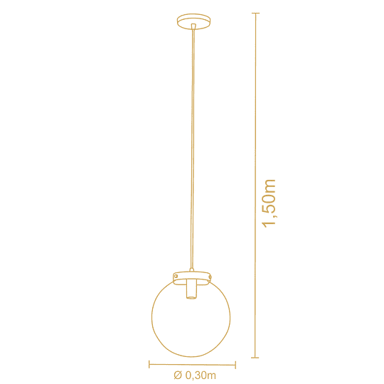 Lampara Colgante Esfera Vintage 30D 3109Dr/94