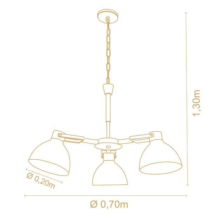 Lampara Colgante Viena 3 Focos 3092 3