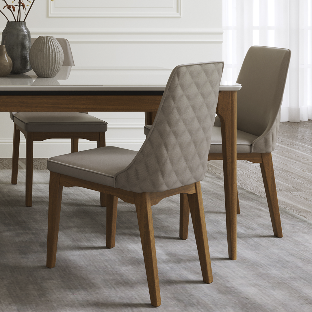 Comedor 1.6 Addar Off white 6 sillas Elsie Metalasse 2