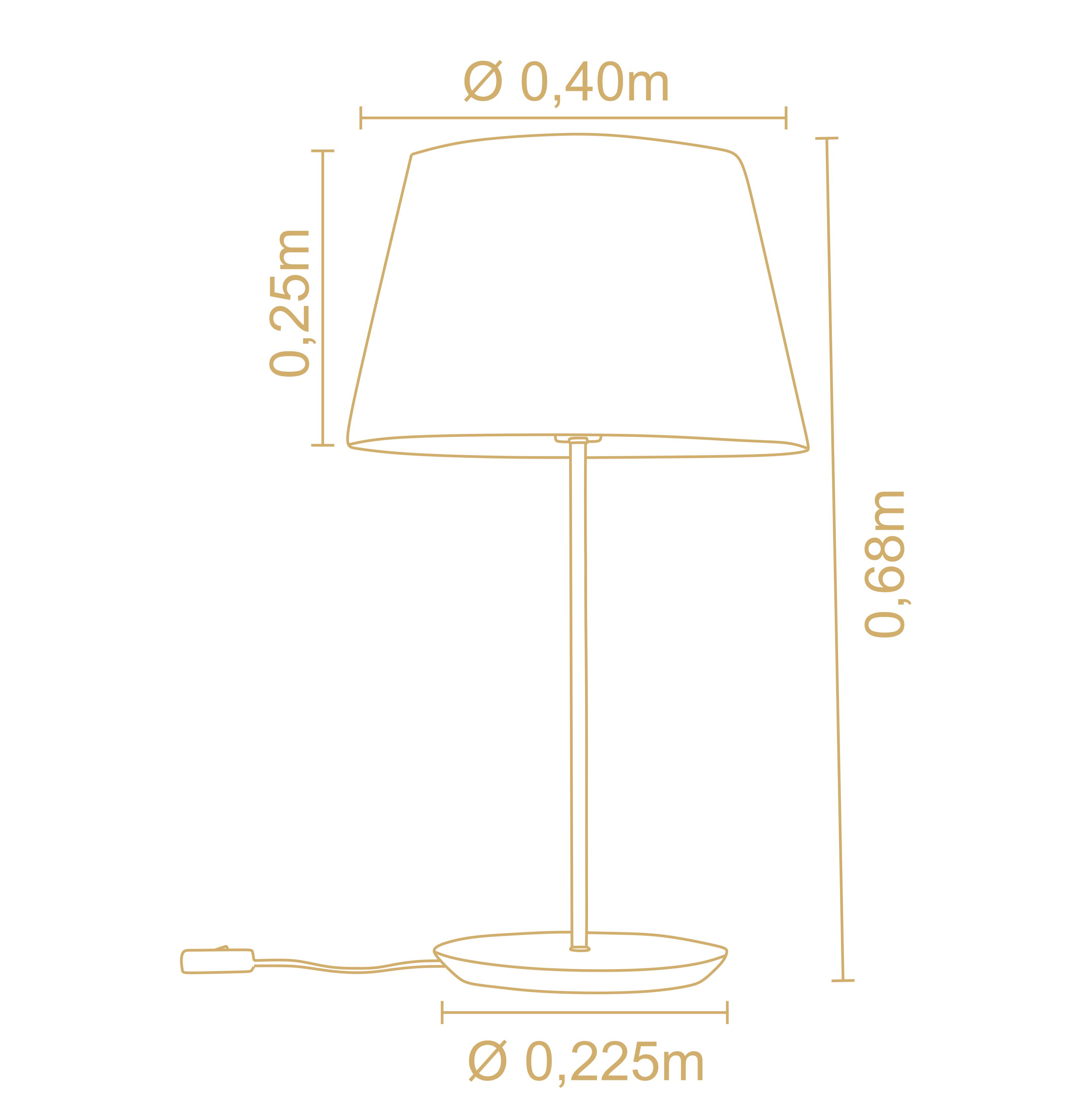 Lampara Velador Slim Extra Large Pantalla Algodón Crudo 3041Ct/83 3