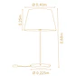 Lampara Velador Slim Extra Large Pantalla Algodón Crudo 3041Ct/83 - Miniatura 3