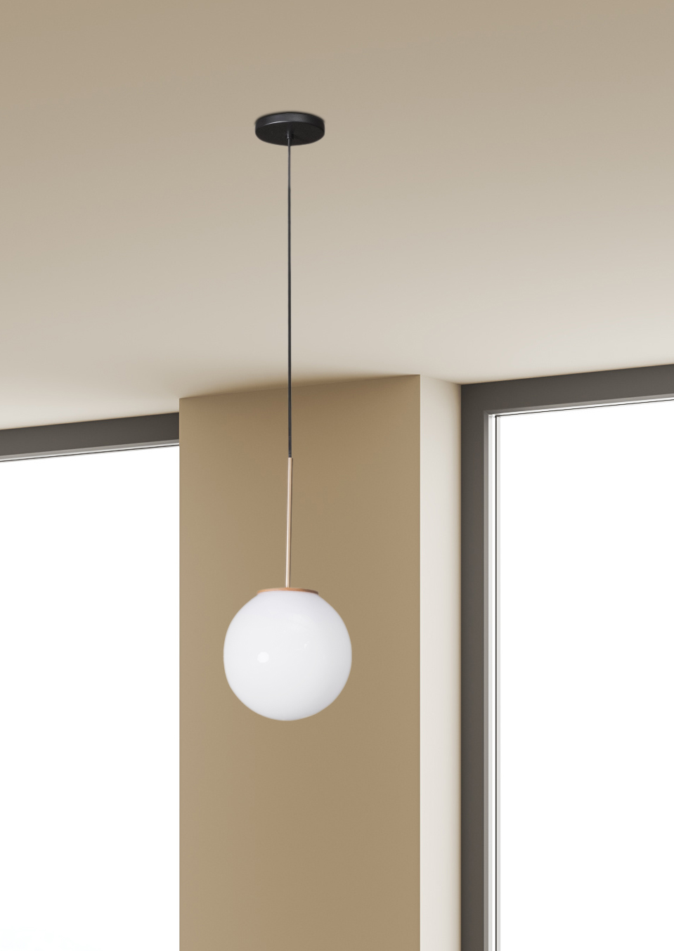 Lampara Colgante Milky Castaño 1 Esfera   3134CT/4M 1