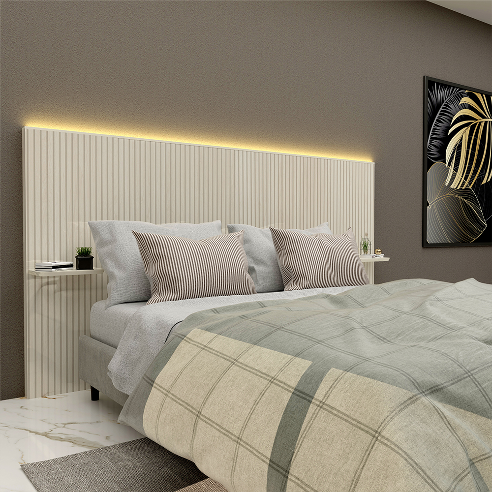 Respaldo Requinte Lamina Led Off White 3D 1